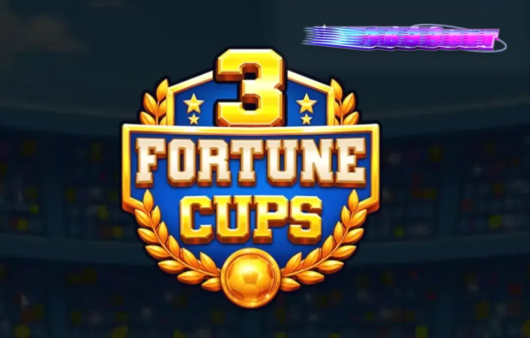 Interface do slot 3 Fortune Cups com tema de futebol